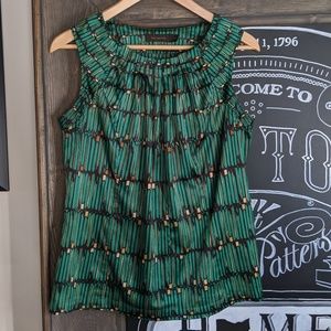 Emerald satin blouse